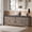 Gray, variant on 60” Shoe Storage Bench with Deodorizer, Farmhouse Shoe Organizer Cabinet with Cushion Seat, 4 Doors, Adjustable Shelf for Entryway, Bedroom & Living Room, White