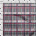 thumbnail image 2 of oneOone Viscose Jersey Gray Fabric Madras Check Craft Projects Decor Fabric Printed By The Yard 60 Inches Wide, 2 of 5
