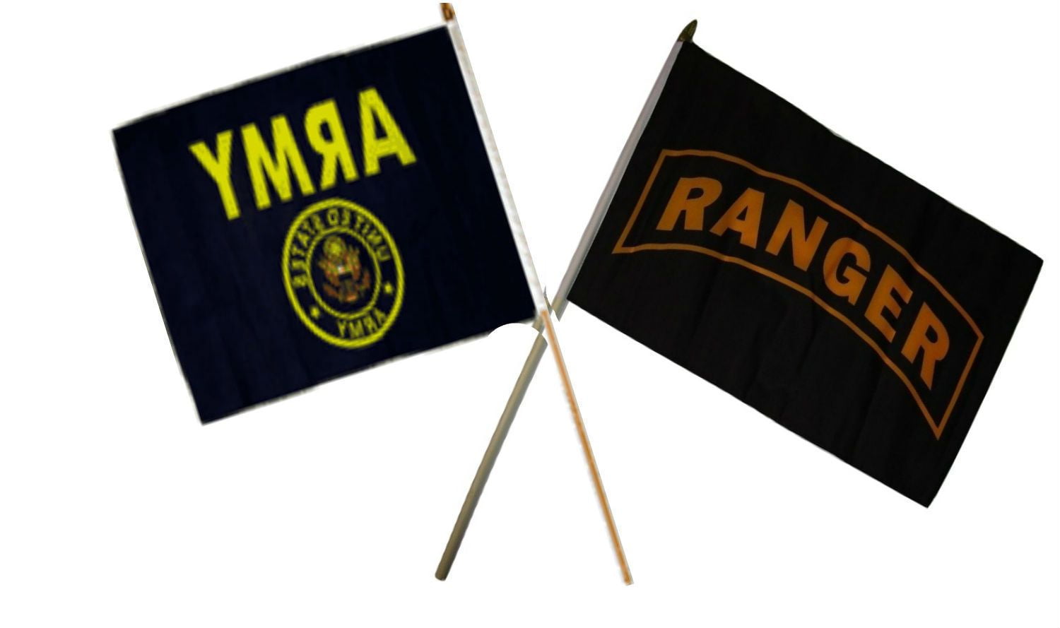 12x18 12"x18" Wholesale Combo USA American & Army Retired Serving Stick Flag 