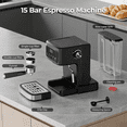 thumbnail image 6 of Auseo 20 Bar Espresso Machines, Espresso Coffee Maker with Milk Frother Steam Wand, Ground Coffee & Capsules, Black and Stainless Finish, Espresso/Cappuccino/Latte/Mocha for Home, 6 of 7