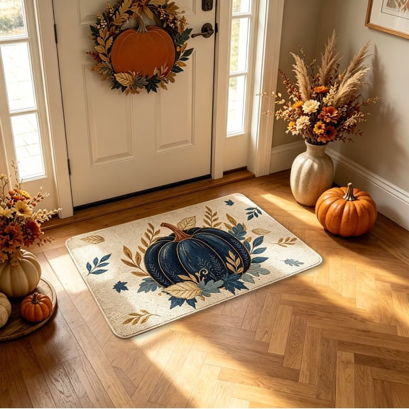 Djunllk Fall Bathroom Rugs Thanksgiving Bath Mat Non-slip and Stain Resistants Bath Mat