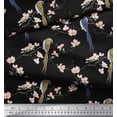 thumbnail image 3 of Soimoi Black Cotton Duck Fabric Floral & Paradise Whydah Bird Decor Fabric Printed Yard 44 Inch Wide, 3 of 3