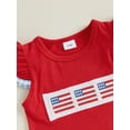 thumbnail image 5 of BemeyourBBs Toddler Baby Boy Girl 4th of July Outfit Patriot Fourth of July Summer Independence Day Clothes American Flag Embroidery Short Sleeve T-Shirts with Shorts 2 Pcs Set, 5 of 6