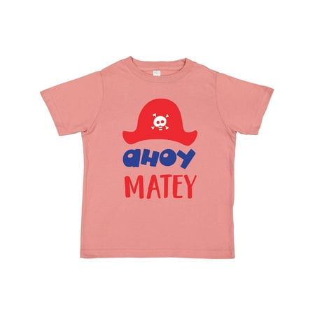 

Inktastic Ahoy Matey Pirate Hat Skull and Bones Pirates Boys or Girls Toddler T-Shirt