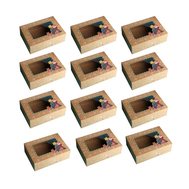 1/6/12pc Caja de bocadillos para hornear de Navidad Caja de papel de embalaje Caja de regalo de embalaje de pastel de Navidad Wmkox8yii gf8798