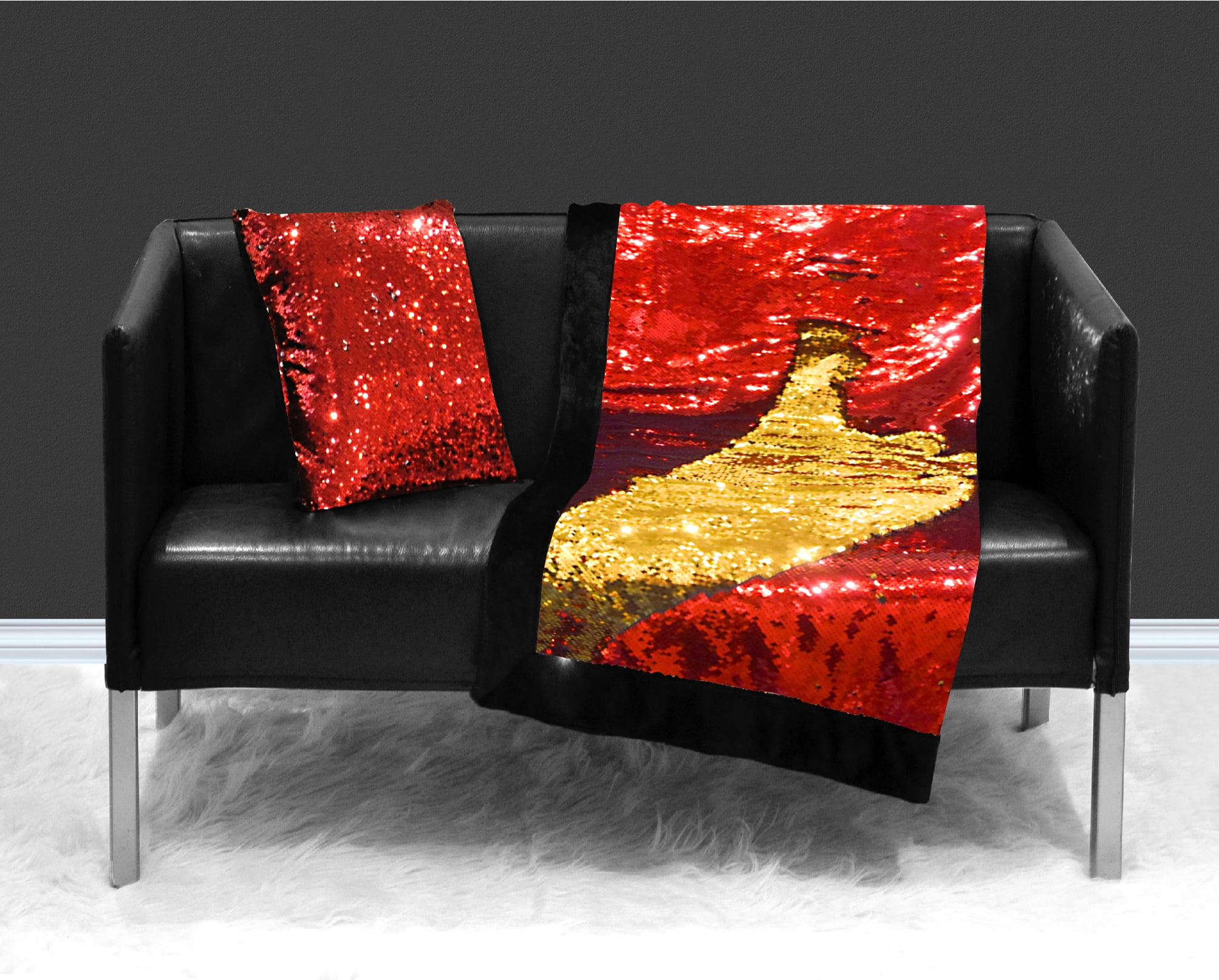Woven Chunky Glitter Shimmer Sofa Bed Throw & Cuhsions Available Separately 