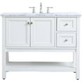 thumbnail image 4 of Elegant Decor Metropolis 42" Single Marble Top Bathroom Vanity in White, 4 of 14