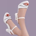 thumbnail image 5 of NOKIO Women'S High Heel Sandals Fashion Womens Breathable Lace Up Shoes Heels Casual Sandals Women High Strappy Chunky Block Square Toe Sandals Wedding Dress Shoes, 5 of 7