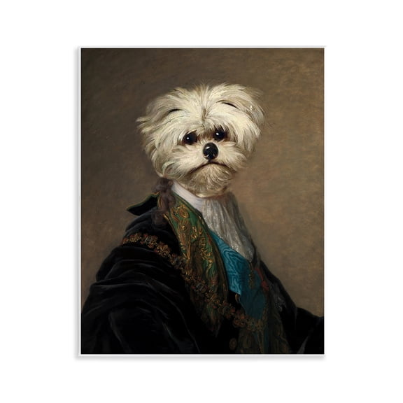 Stupell Industries Regal Bichon Frise Portrait Animals & Insects Painting Unframed Art Print Wall Art, 11 x 14
