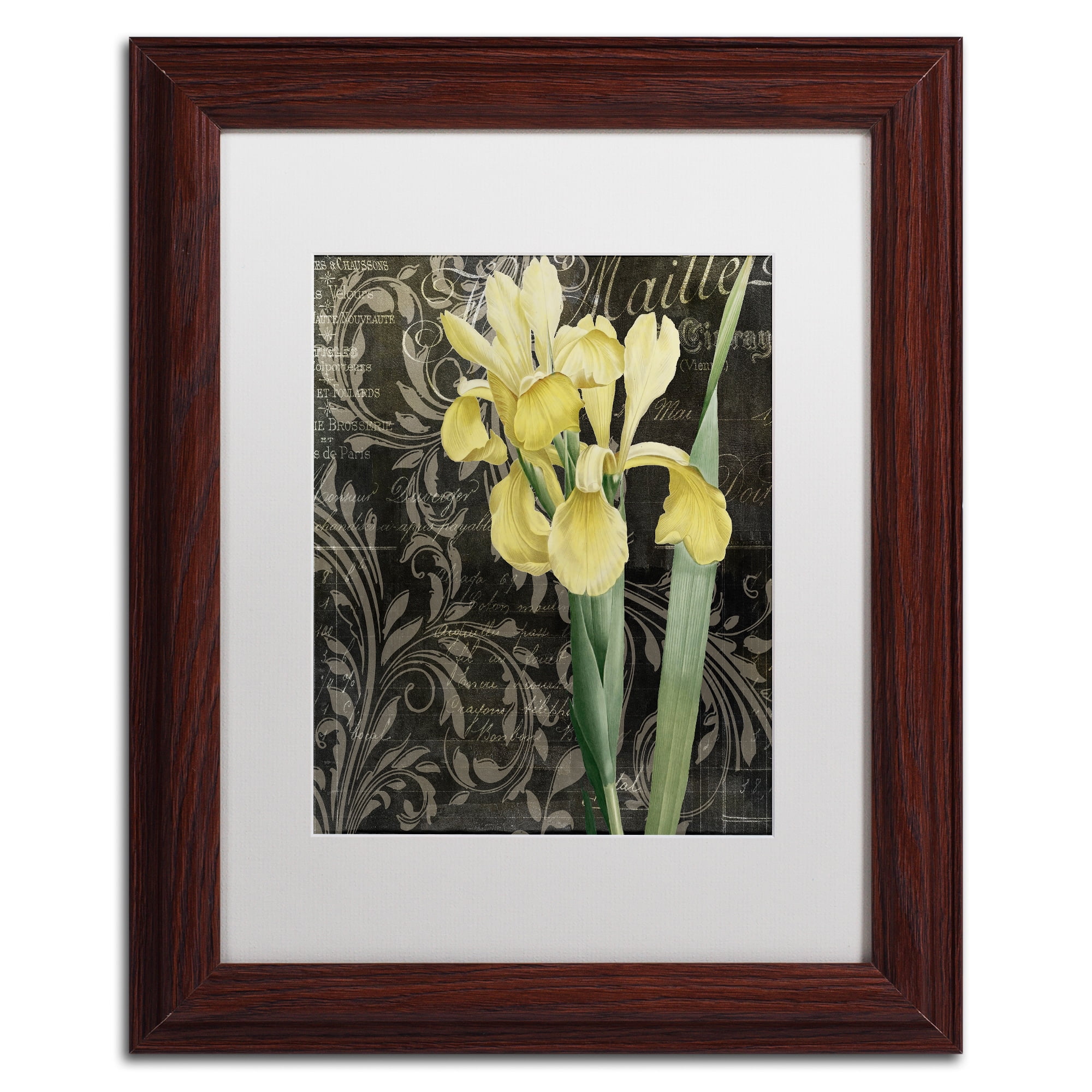 Trademark Fine Art "Ode to Yellow Flowers" Canvas Art by Color Bakery, White Matte, Wood Frame