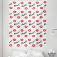 thumbnail image 1 of Kiss Tapestry, Red Woman Lips Kiss Marks Pattern Romance Feminine Graphic Valentines Day, Fabric Wall Hanging Decor for Bedroom Living Room Dorm, 5 Sizes, Vermilion White, by Ambesonne, 1 of 1
