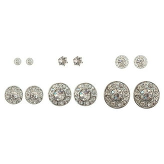 Men Women Stud Earrings 3-8mm 2-Pack Stainless Steel Cubic Zirconia Stud Earrings For Men & Women (3-8mm) 3mm 8mm Earring Set - Foto 10