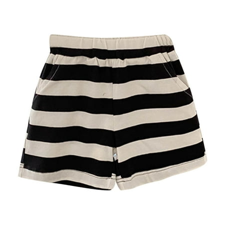 

Booker Toddler Summer Girls Shorts Rainbow Striped Fashion Cute Prints Shorts For Girls Clothes