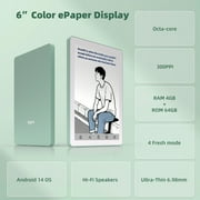 Bigme B6 6-Inch Color E-Paper Tablet Android 14 Reader with 4GB+64GB Storage Green