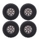thumbnail image 5 of Estrela 4 neumáticos de goma RC de 2.165 in, llantas de aleación de aluminio con combinador de latón para Axial SCX24 1/24 RC CarTitanium Color, 5 of 8
