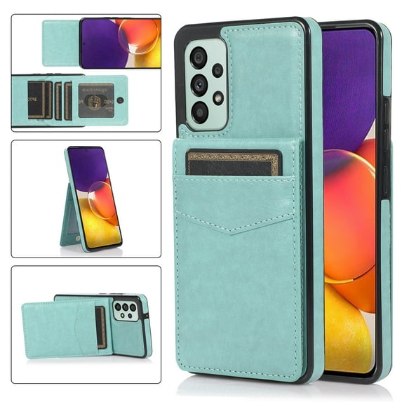 SaniMore for Samsung Galaxy A33 5G 6.5" 2022 Case, Card Slots Case with Flip Kickstand Premium Leather Magnetic Clasp Anti-scratch Anti-drop Heavy Duty Protective Case for Galaxy A33 5G, Mint