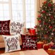 thumbnail image 2 of Fundas de almohada navideñas YONGSHENG juego de 4 18 x 18 pulgadas a cuadros de búfalo negro y rojo, 2 of 5