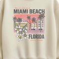 thumbnail image 2 of Instant Message - Miami Beach Florida Oversized Fleece Crew Sweatshirt, 2 of 5