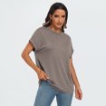 thumbnail image 3 of SUNBS Women's Oversized Tops Business Casual Short Sleeve T-Shirt Summer Blouses, 3 of 7