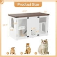 thumbnail image 6 of 47.25" White Cat Litter Box Enclosure with LED Light & Smart Locking Door, Acrylic & Engineered Wood, for Large Cats (41-70 lbs), 6 of 11