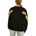 thumbnail image 6 of Elevenparis Womens Glitter Gold Arm Stripes Sweatshirt, Black, Medium, 6 of 6