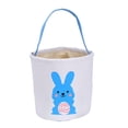 thumbnail image 2 of QuanTara Easter Bunny Canvas Tote Bag 9.84x7.87in - Blue Rabbit Egg Print Hand Basket, Reusable Storage & Shopping Bag, Festive Holiday Decor, Easter Egg Hunt & Gift Bag, Lightweight Carryall, 2 of 6