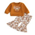 thumbnail image 1 of Ensemble d'Halloween à la Mode pour Filles, Chandail à Imprimé Citrouille et Pantalon Évasé, 1 of 8