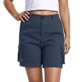 thumbnail image 2 of Horkkom Hiking Shorts Women Button Zipper Elastic Waist Cargo Shorts Running Athletic Travel Golf Shorts with Pockets XXL, 2 of 8