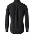 thumbnail image 3 of Aimik Hanes Mens Stretch Slim Fit Dress Shirts Well-Fitted Lightweight Soft Long Sleeve Casual Button Down Shirts-Black XL, 3 of 3