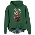 thumbnail image 3 of Feancey Christmas Hooded Sweatshirts for Women Funny Reindeer Graphic Hoodies Drawstring Long Sleeve Fleece Lined Pullover Sweatshirt with Kangaroo Pocket Army Green S, 3 of 6