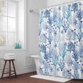 thumbnail image 3 of Ocean Blue Corals Bathroom Shower Curtain, Summer Nautical Watercolor Sea Starfish Fish Waterproof Washable Soft Bath Curtain for Bathtub Decor with 12 Hooks&Grommet, 60x72 Inch, 3 of 9