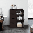 thumbnail image 2 of Alden Design Wooden Bathroom Storage Cabinet with 4 Drawers & Cupboard, Espresso, 2 of 13