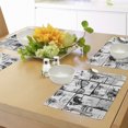 thumbnail image 4 of Ambesonne Eiffel Tower Place Mats Set of 4, Modern Paris Girl, Standard Size, Black White Grey, 4 of 6