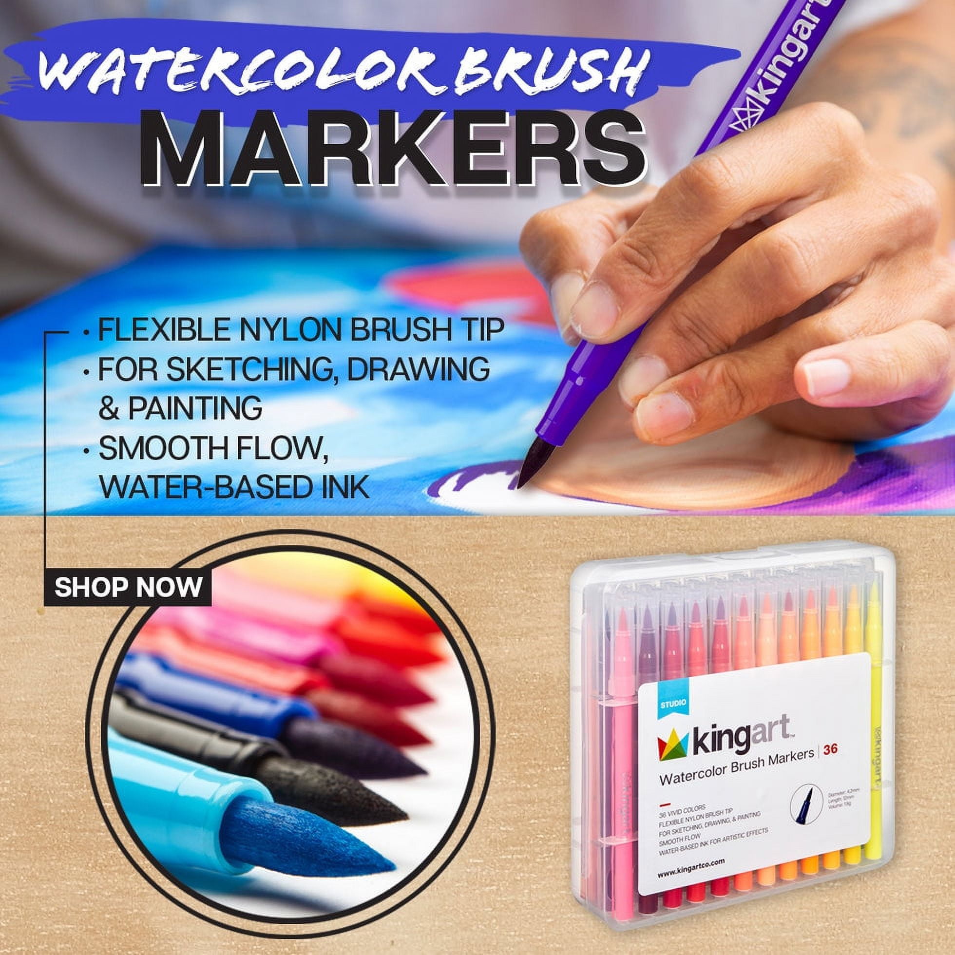 SideDeal: King Art 36-Piece Watercolor Brush Marker Set
