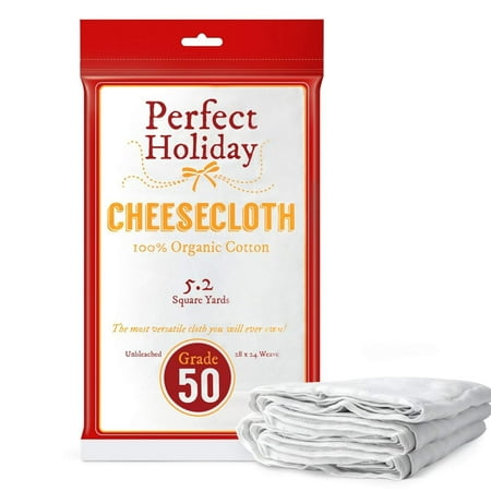 Organic Cheesecloth - Best 100% All Natural Food Grade With Unbleached Cotton - Huge Size - 46.8 Square Feet - 5.2 Square Yards - Your Perfect