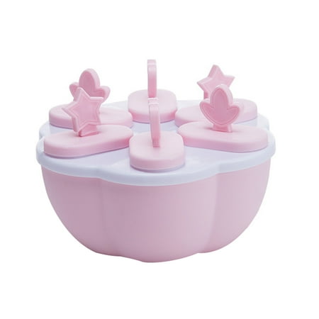 

BESTONZON DIY Ice Cream Round Mold Durable Creative Popsicle Making Mould Safe Plastic Ice Cream Mold for Home Restaurant Bar (Pink)