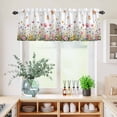 thumbnail image 5 of 3 Piece Kitchen Curtains and Valances Set Wild Flowers Cafe Curtains 24 Inch Length Spring Butterfly Watercolor Country Floral Valance & Tier Curtain for Living Room Bedroom Window 54"x18"+27"x24"*2, 5 of 6