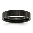 thumbnail image 1 of Stainless Steel 5mm Black IP-plated Brushed Flat Band Size: 6; for Adults and Teens; for Women and Men, 1 of 6