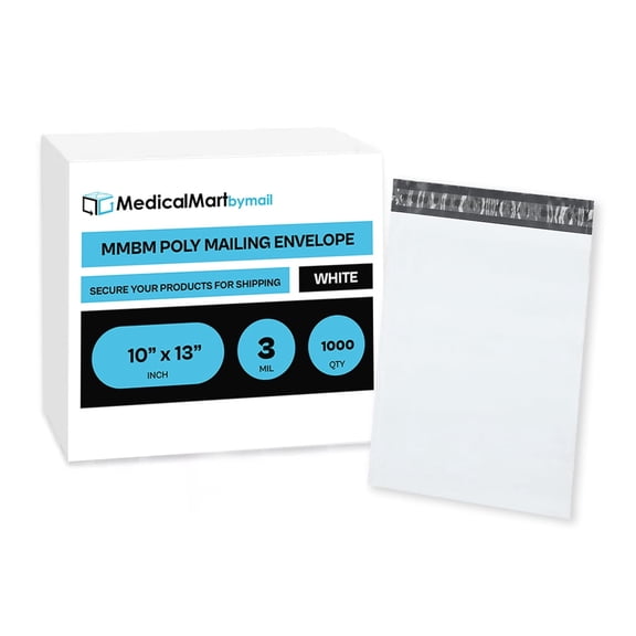 MMBM Poly Mailers 10x13 inch White 1000 Pack Shipping Bags Strong Mailing Envelopes for Small Business, Packing Supplies. Waterproof and Tear-Proof Mailing Bags 3.0 Mil Thick