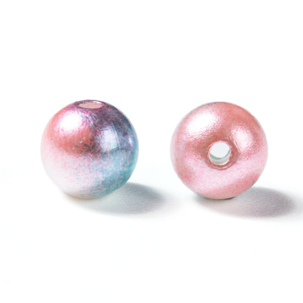 Rainbow Plastic Imitation Pearl Beads Gradient Pearl Beads Round Mixed Color 4x3.5mm Hole: 1.2mm about 18000pcs/500g
