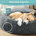 thumbnail image 3 of CshidWorld 20 Inch Calming Donut Dog Bed for Small Dogs, Anti-Anxiety Cozy Soft Round Pet Bed, Fluffy Washable Dog Bed for Small Medium Dogs and Cats, 3 of 9