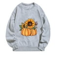 thumbnail image 3 of VKOYWKM Thanksgiving Sweatshirts Women Thanksgiving Pumpkin Graphic Sweatshirts Oversized Long Sleeve Casual Crewneck Sweatshirts Family Party Pullover Tops, 3 of 4