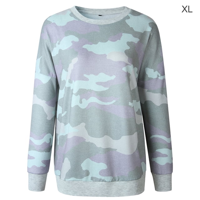 Guardurnaity Sudadera Cuello Mujer Jersey Manga Larga Estampado Mujer Top Prendas para la parte del cuerpo Verde claro SG Guardurnaity AP002009-12