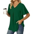thumbnail image 4 of Fantaslook Womens Tops Dressy Blouses V Neck Short Sleeve Tunic Tops Casual Work Shirts, 4 of 8
