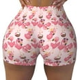 thumbnail image 2 of Lsque Summer Flamingo Pattern High Waisted Biker Shorts for Women-Tummy Control Fitness Athletic Workout Running Yoga Gym Shorts,Moisture-Wicking-Large, 2 of 9