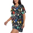 thumbnail image 2 of Lsque Bowling Ball Women's Short-Sleeved Pajama Set - 2 Piece Soft and Lightweight Sleepwear Set-3X-Large, 2 of 9
