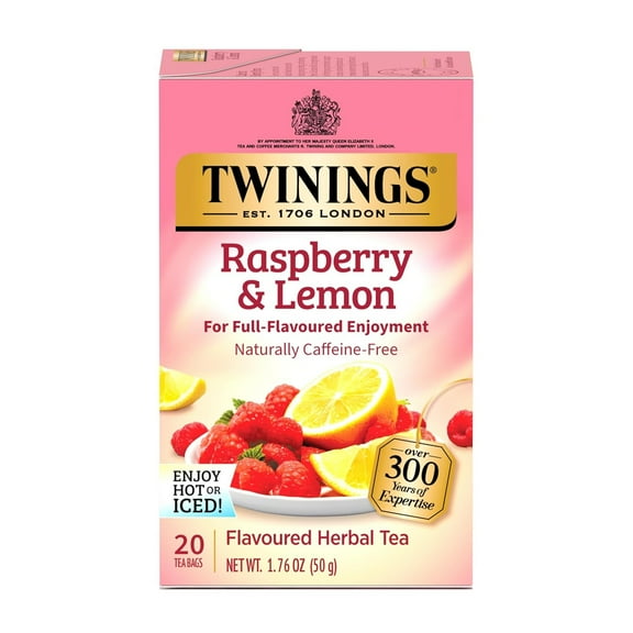 Twinings Naturally Caffeine-Free Raspberry & Lemon Herbal Tea Bags (20 Count)