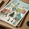 thumbnail image 4 of Retro Winter Village Poster Printable Whimsical Pastel Christmas Wall Art Snowy, Matte Canvas Stretched, Posters for Room Bedroom Living Room Bathroom Wall Decor, Posters & Art Prints, Gift., 4 of 7