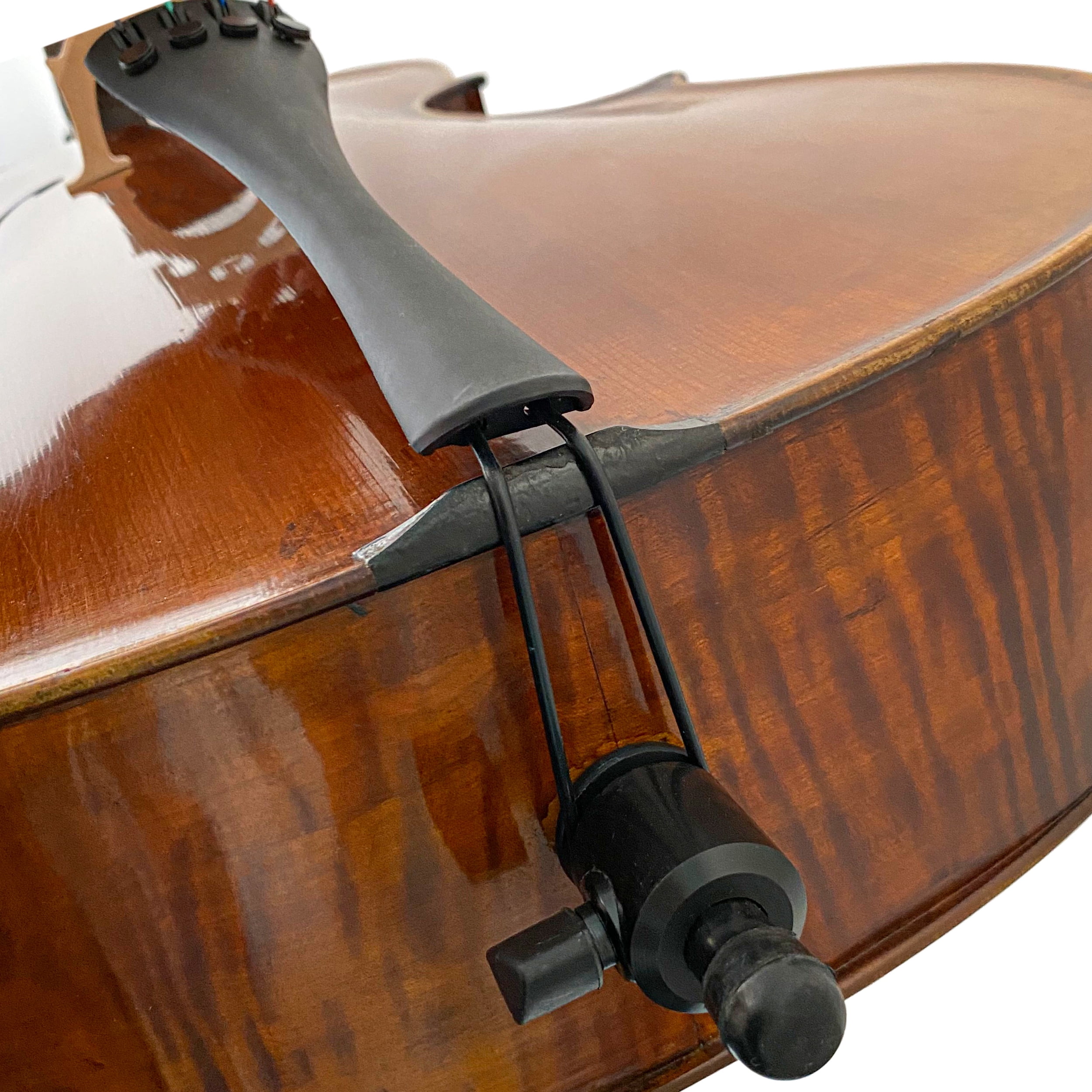 D’Luca Flamed Cello Outfit With Ebony fittings And Antique Finish, 1/2 Size