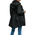thumbnail image 6 of Elippeo Women Waterproof Jacket Outdoor Trench Raincoat with Hood Long Sleeve Lightweight Windproof Windbreaker, 6 of 7